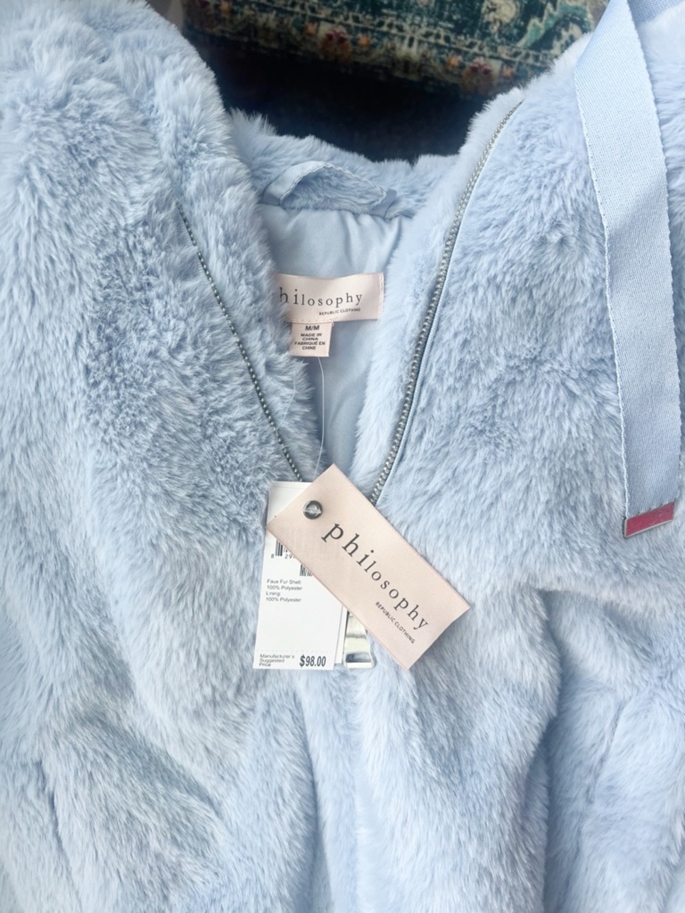 NWT Philosophy Super Soft Faux Fur Coat Medium - Picture 3 of 3